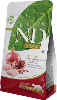 Беззерновий сухий корм для стерилізованих дорослих кішок Farmina N&D GRAIN FREE (курка/гранат), 300 г (8010276030450)