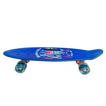 Пенни борд 24" Skull PU колеса со светом с ручкой противень 60*17 cm SC20520