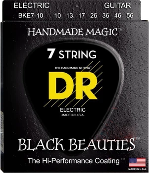 Струни для електрогітари DR BKE7-10 Black Beauties Medium K3 Coated Electric Guitar 7 Strings 10/56