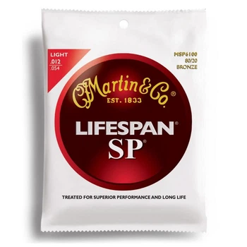 Струни для акустичної гітари Martin MSP6100 SP Lifespan 80/20 Bronze Light 12/54