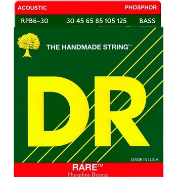 Струни для акустичної бас-гітари DR RPB6-30 Rare Phosphor Bronze 6 String Medium 30/125