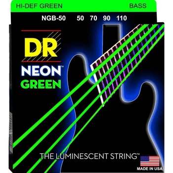 Струны для бас-гитары DR NGB-50 Hi-Def Neon Green K3 Coated Heavy 50/110