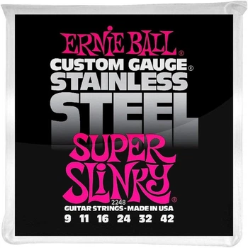 Струны для электрогитары Ernie Ball 2248 Super Slinky Stainless Steel 9/42