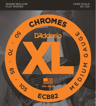 Струни для бас-гітари D'Addario ECB82 Chromes Flatwound Medium 50/105