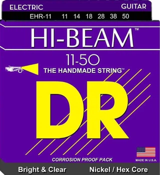 Струны для электрогитары DR EHR-11 Hi-Beam Nickel Plated Hex Core Heavy 11/50