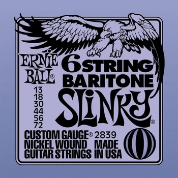 Струны для электрогитары Ernie Ball 2839 6-String Baritone Slinky Nickel Wound 13/72