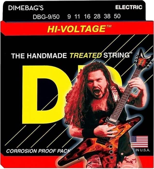 Струны для электрогитары DR DBG-9/50 Dimebag Darrell Hi Voltage Nickel Plated Light & Heavy 9/50