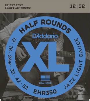 Струни для електрогітари D'Addario EHR350 Half Rounds Jazz Light 12/52