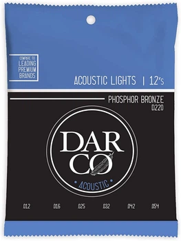 Струны для акустической гитары 6 шт Martin D220 Darco Phosphor Bronze Light Acoustic Guitar Strings 12/54