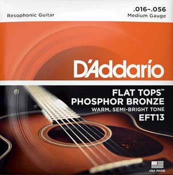 Струны для акустической гитары D'Addario EFT13 Phosphor Bronze Flat Tops Medium 16/56