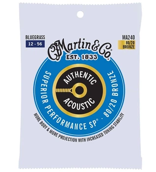 Струны для акустической гитары Martin MA240 80/20 Bronze Bluegrass 12/56