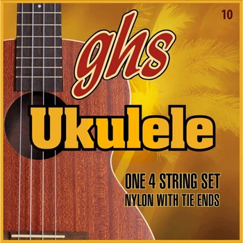 Струны для укулеле GHS 10 Clear Nylon Hawaiian D Tuning Tie End Ukulele Strings