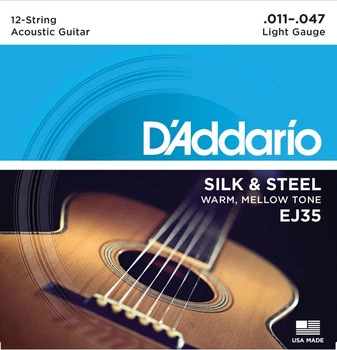 Струны для акустической гитары D'Addario EJ35 Silk & Steel Light 12-Strings 11/47