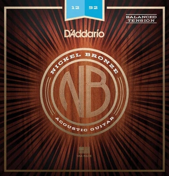 Струны для акустической гитары D'Addario NB1252BT Nickel Bronze Balanced Tension Light 12/52