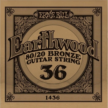 Струна Ernie Ball 1436 Earthwood 80/20 Bronze Acoustic Guitar Strings .036