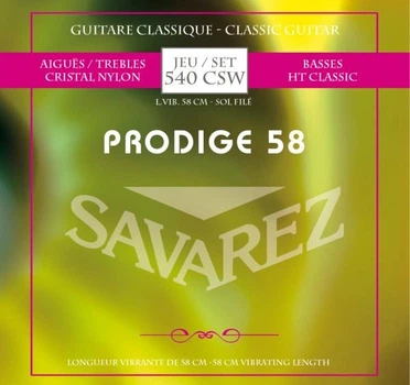 Струны для классической гитары Savarez 540CSW Prodige 58 Classical Guitar Strings 58 cm