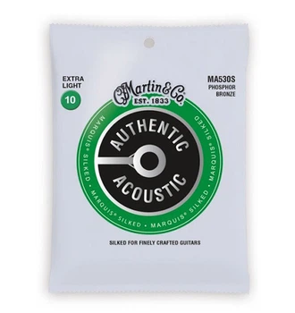 Струни для акустичної гітари Martin MA530S Marquis Silked Phosphor Bronze Acoustic Guitar Strings Extra Light 10/47
