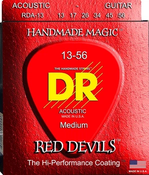 Струны для акустической гитары 6 шт DR RDA-13 Red Devils Phosphor Bronze Acoustic Guitar Strings Medium-Heavy 13/56