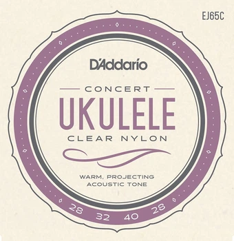 Струны для укулеле D'Addario EJ65C Clear Nylon Concert 28/28