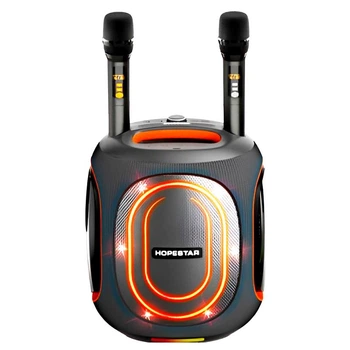 Портативная беспроводная Bluetooth колонка HOPESTAR PartyBox 600 |300W, 2 микрофона, BT5.3, TF/SD/USB/AUX/TWS, 8h, RGB подсветка| Grey
