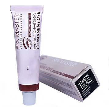 Профессиональная краска для бровей и ресниц Spa Master Eyelash & Eyebrow Permanent Dye SM 601 "Matte Black"