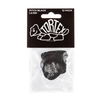 Медиаторы Dunlop 488P1.0 Tortex Pitch Black Standart Guitar Pick 1.0 mm (12 шт.)