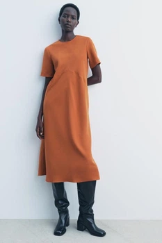 Сукня розклешенам низом Zara 9166/198 XS Помаранчева (09166198615XS)