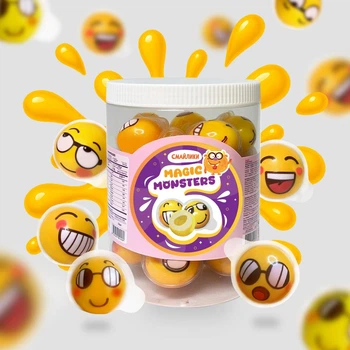 Желейні цукерки Magic Monsters «СМАЙЛИКИ», з джемовою начинкою, банка 30 шт