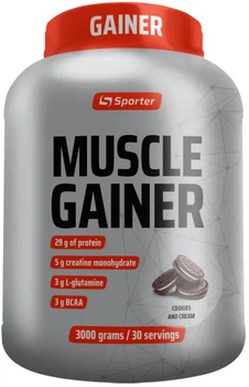 Гейнер для набору маси Sporter Muscle Gainer 3 кг Печиво з кремом (4820249724354)