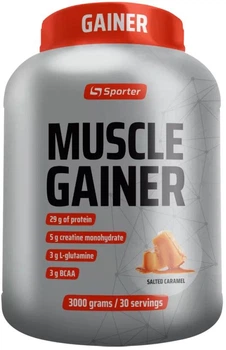 Гейнер для набору маси Sporter Muscle Gainer 3 кг Солона карамель (4820249724392)