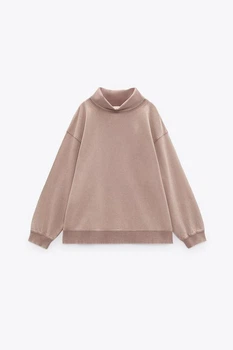 Оверсайз світшот з коміром Zara 4174/464 S Бежевий (04174464676S)