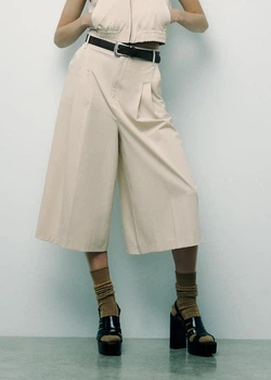 Подовжені шорти із защіпами Zara 3152/524 XS Бежеві (03152524721XS)