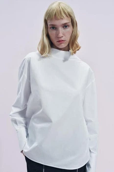 Поплінова сорочка із зав'язками Zara 5216/250 S Біла (05216250250S)