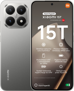 Smartfon Xiaomi 15T 12/512GB Titan Gray (MZB0KYHEU)
