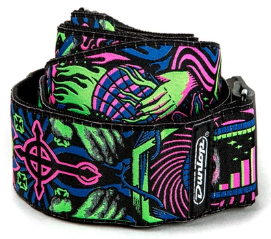 Ремень для гитары Dunlop ILD01 ILOVEDUST Headspace Green