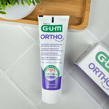 Зубная паста-гель GUM Ortho (фтор 1490 ppm, мятный вкус) 75 мл — для брекетов, ортодонтический уход