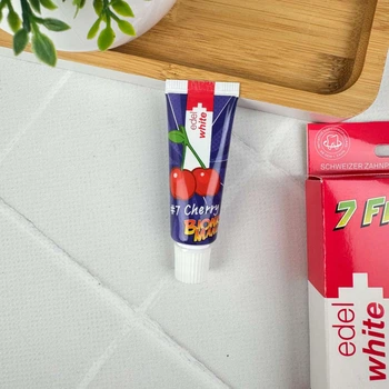 Детская зубная паста Edel White 7 фруктов от 0 до 6 лет (вкус вишни) 9,4 мл