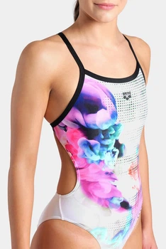 Жіночий купальник Arena Airbrush Swimsuit Challenge Back - Black-White-Multi (Розмір: USA 28)