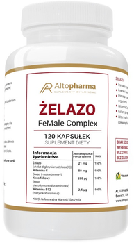 Suplement diety Altopharma FeMale Complex Żelazo 120 kapsułek (5903661237318)