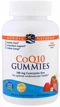 Харчова добавка Nordic Naturals Co Q10 Gummies Коензим Q10 Полуничний 60 жувальних цукерок (768990301858)