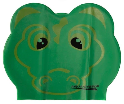 Шапка для плавання Aqua Speed ZOO CROCODILE LATEX 5713 зелений крокодил Діт OSFM