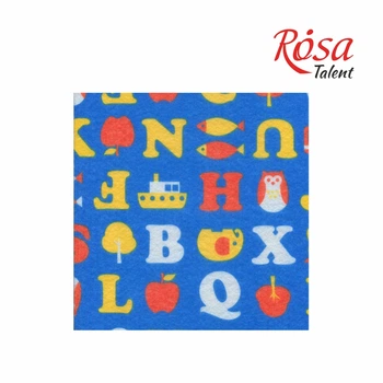 Фетр полиэстор Rosa 180 г/м2 21х28 см Буквы на синем