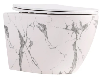 Унітаз підвісний Qtap Robin Ultra Quiet, з сидінням Slim Duroplast/ Soft-close/ Quick relase QT13332381АSMR