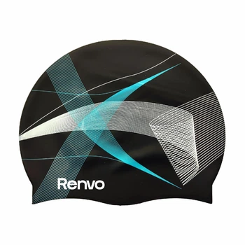 Шапочка для плавания Renvo Kerio Lines взрослый черный для бассейна (2SC150-0110)