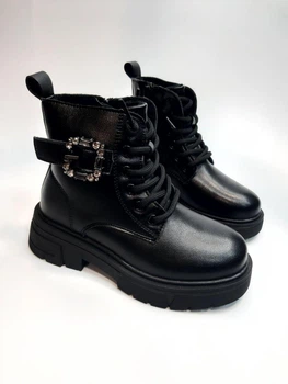 Ботинки для девочки Apawwa 5035 black черные р.36-22 см
