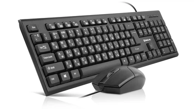 Комплект клавіатура+мишка REAL-EL Kit 511, black дротові USB чорні