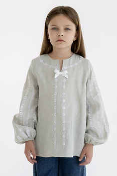 Дитяча бежева вишиванка для дівчинки Folk Moda 110 Бежевий (6037-303211162)