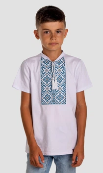 Дитяча футболка-вишиванка для хлопчика Folk Moda 152 Білий (6021-285211184)