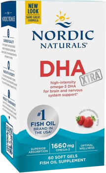 Suplement diety Nordic Naturals DHA Fish Oil Truskawkowy 60 kapsułek (768990891038)