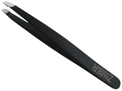 Пінцет для брів заточений чорний Zauber-manicure T-364B